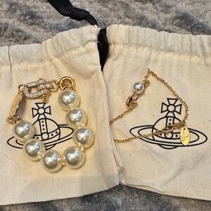 Vivienne Westwood Elegant Gold and Pearl Bracelet Bundle